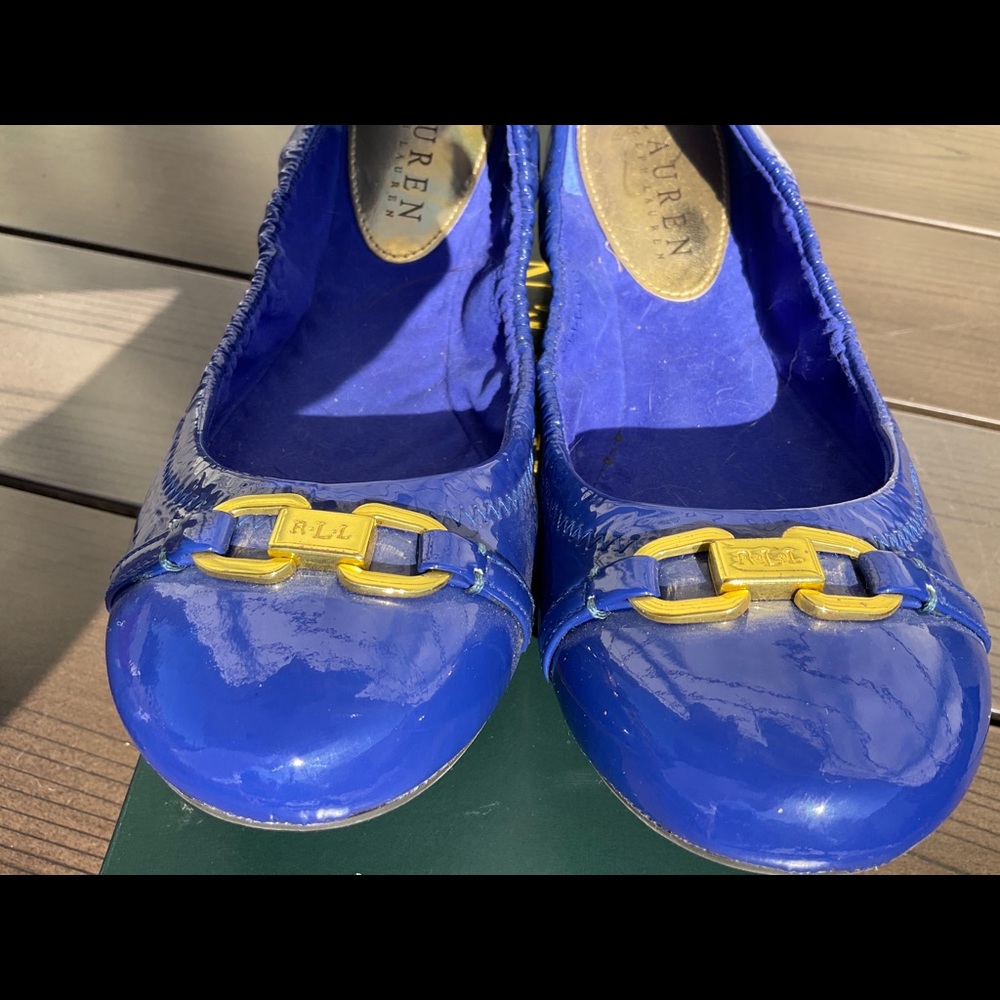 Ralph Lauren Crinkle Patent Flat